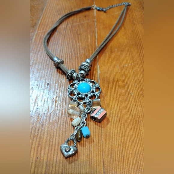 Jewelry - Bohemian Silver and Turquoise Pendant Necklace